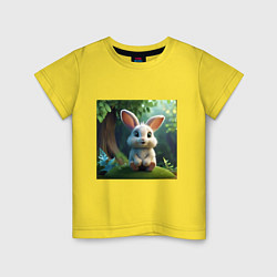 Детская футболка Зайчик на кочке