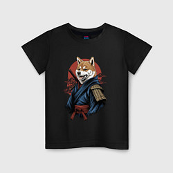 Детская футболка Собака Сиба-ину самурай