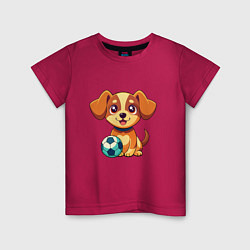 Детская футболка Собака с мячом