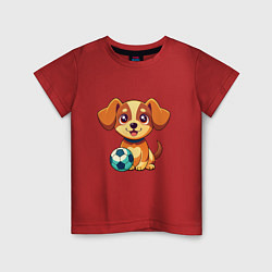 Детская футболка Собака с мячом