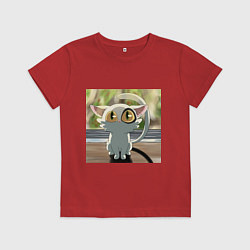 Футболка хлопковая детская Судзумэ закрывающая двери Дайджин, цвет: красный