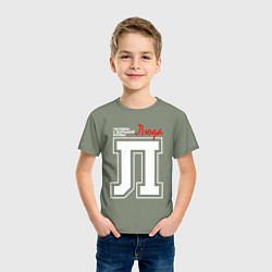 Футболка хлопковая детская Люда человек с большой буквы, цвет: авокадо — фото 2