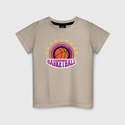 Футболка хлопковая детская Basket stars, цвет: миндальный