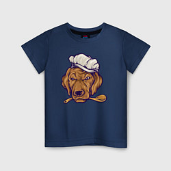 Футболка хлопковая детская Chef dog, цвет: тёмно-синий