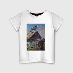 Детская футболка Геральд и плотва на крыше - обложка карты из Гвинт