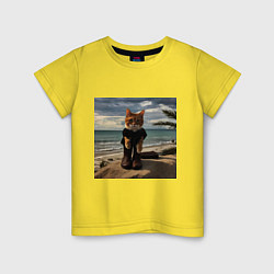 Детская футболка Пляжный котик