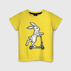 Детская футболка Зайчик с самокатом