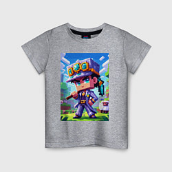 Детская футболка Джотаро Куджо и Майнкрафт - коллаба нейросеть