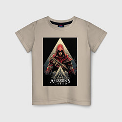 Детская футболка Assassins creed красный костюм