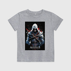 Детская футболка Assassins creed огненный фон