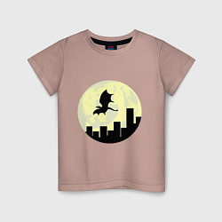 Детская футболка Дракон, летящий над городом