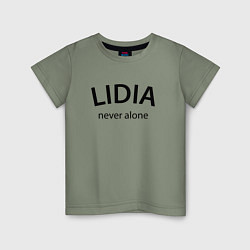 Футболка хлопковая детская Lidia never alone - motto, цвет: авокадо