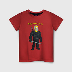 Детская футболка Симпсоны ведьмак - прикол