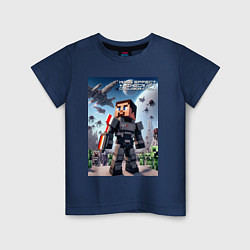 Детская футболка Mass effect and Minecraft - collaboration