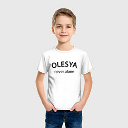 Футболка хлопковая детская Olesya never alone - motto, цвет: белый — фото 2