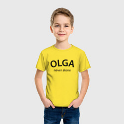 Футболка хлопковая детская Olga never alone - motto, цвет: желтый — фото 2