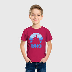 Футболка хлопковая детская Who, цвет: маджента — фото 2
