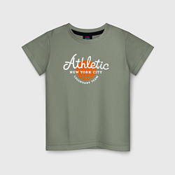 Футболка хлопковая детская Athletic basketball, цвет: авокадо