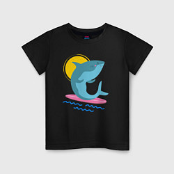 Детская футболка Акула серфит
