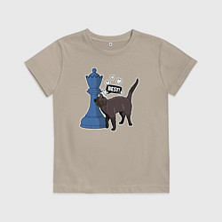 Детская футболка Кот Зефир и шахматный ферзь