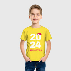 Футболка хлопковая детская Выпуск 2024 - окончание школы -ВУЗа, цвет: желтый — фото 2