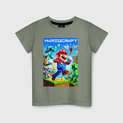 Детская футболка Mario in Minecraft - ai art collaboration