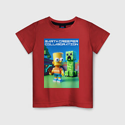 Детская футболка Bart and Creeper - collaboration ai art