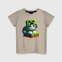 Детская футболка Kitten creeper collaboration - ai art
