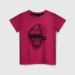 Детская футболка Новогодний шимпанзе