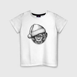 Детская футболка Новогодний шимпанзенок