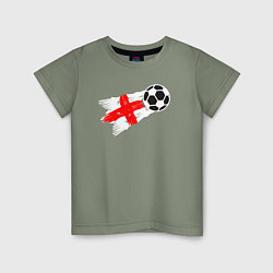Футболка хлопковая детская Футбол Англии, цвет: авокадо