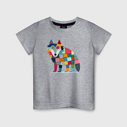 Детская футболка Funny wolf - patchwork ai art