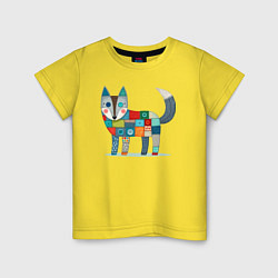 Детская футболка Funny fox - patchwork ai art