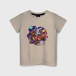 Детская футболка Даб космонавт на драконе