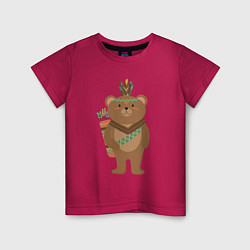 Детская футболка Мишутка индеец
