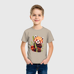 Футболка хлопковая детская The Red Panda, цвет: миндальный — фото 2