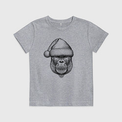 Детская футболка Морда новогодней гориллы