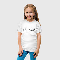 Футболка хлопковая детская Мяу котики, цвет: белый — фото 2
