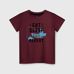 Детская футболка Еда сон рыба