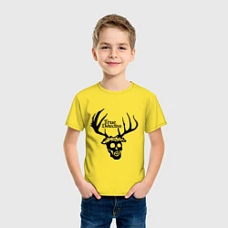 Футболка хлопковая детская True Detective: Deer Skull, цвет: желтый — фото 2