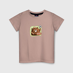 Детская футболка Медведь футболист