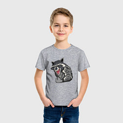 Футболка хлопковая детская Raccoon, цвет: меланж — фото 2