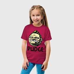 Футболка хлопковая детская Pudge Face, цвет: маджента — фото 2