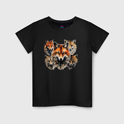 Детская футболка Акварельные лисы