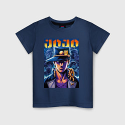 Футболка хлопковая детская Jojo - Jotaro Kujo ai art, цвет: тёмно-синий