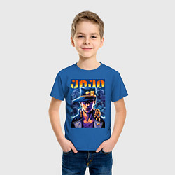 Футболка хлопковая детская Jojo - Jotaro Kujo ai art, цвет: синий — фото 2