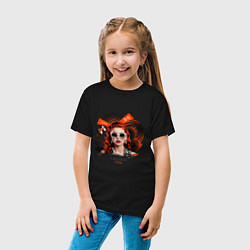 Футболка хлопковая детская Vibration One - red-haired girl, цвет: черный — фото 2