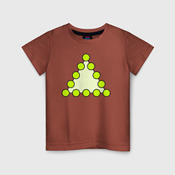Футболка хлопковая детская Треугольник из кругов, цвет: кирпичный