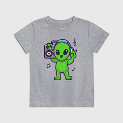 Детская футболка Пришелец с магнитофоном