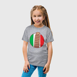 Футболка хлопковая детская Пизанская башня, цвет: меланж — фото 2